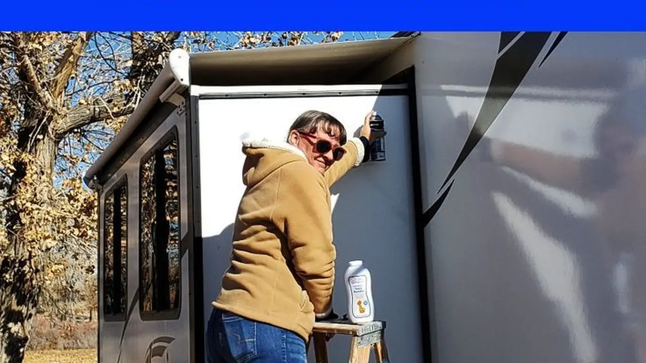 Close up on a plate of mashed potatoes, topped with baked pork chops with cream of mushroom soup, and a side of green beans.